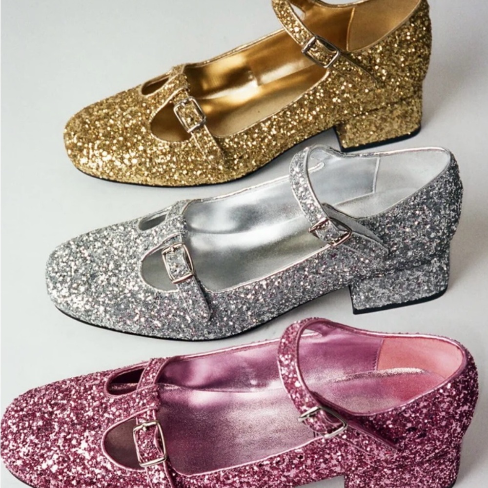 Jeffrey Campbell Musical Mary Jane Pumps - Silver Glitter - Women’s Size 8.5